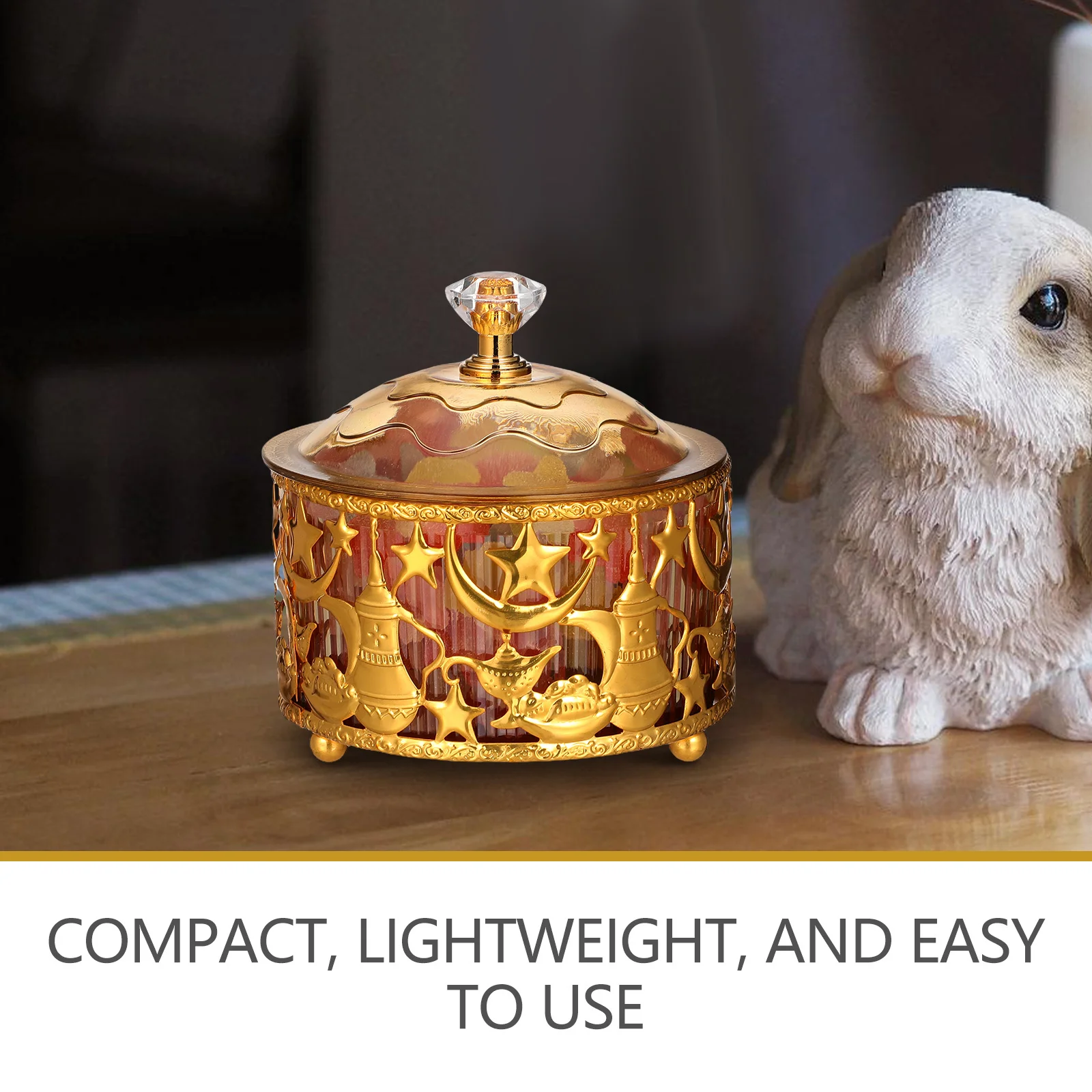 Festive Ramadan Serving Tray Reusable Round Food Storage for Nuts Candies Chocolates Eid Mubarak Centerpiece Home Celebration