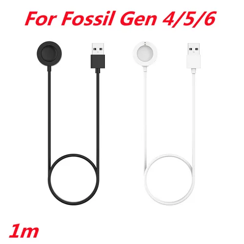 Cable de carga USB de 1M para Fossil Gen 4/5/6, cargador de 45mm para reloj inteligente, base de carga rápida, Cable de alimentación, accesorios para reloj