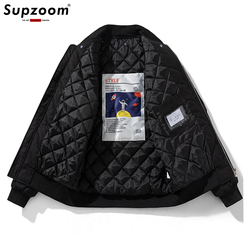 Supzoom New Arrival Hot Stand Collar Coat Baseball Uniform Zipper Cotton Liner Rib Sleeve Loose Brand Clothing Bomber Jacket Men