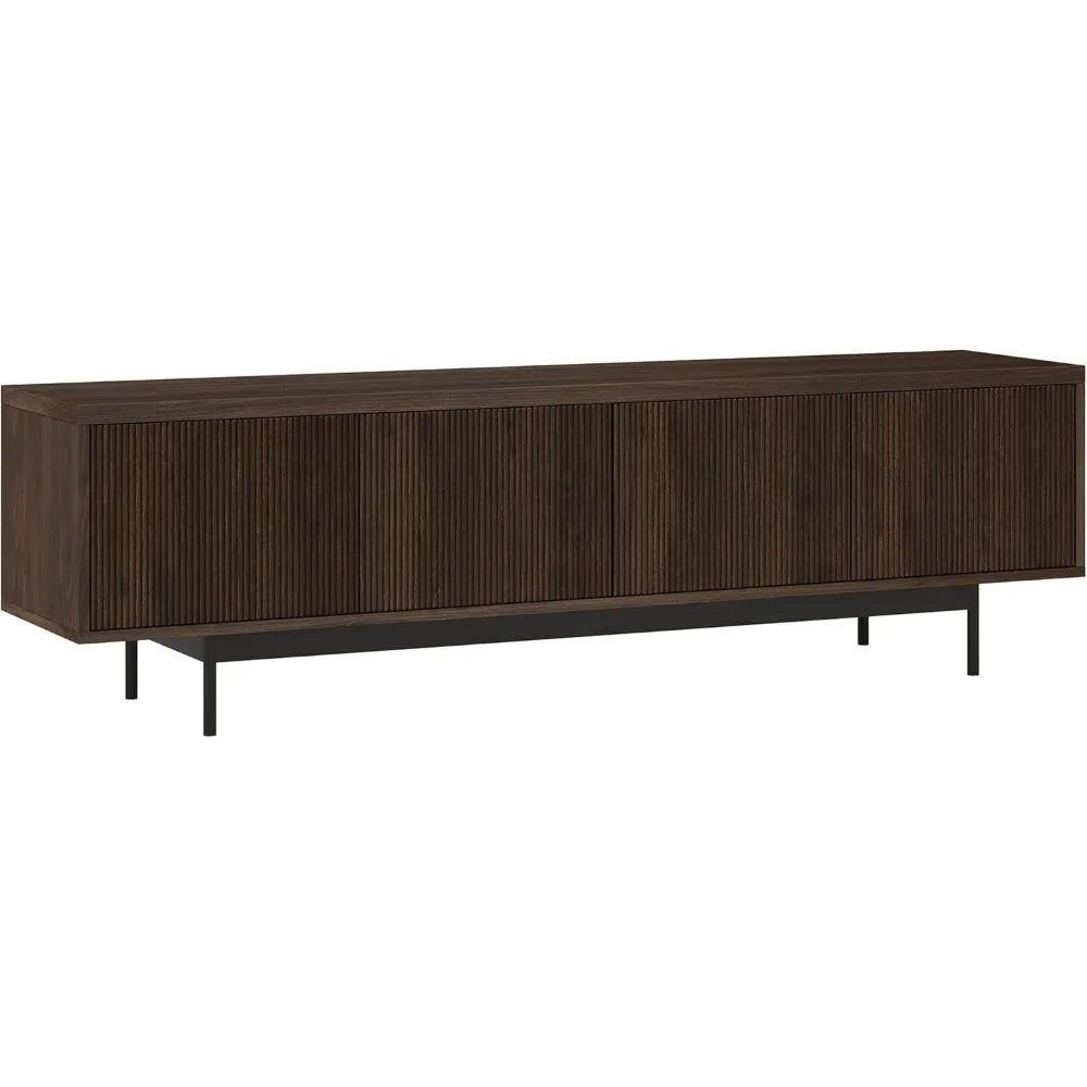 

"Henn & Hart 75-Inch Rectangular TV Stand in Warm Brown for Home, Living Room, Bedroom, Entertainment, and Office Spaces"