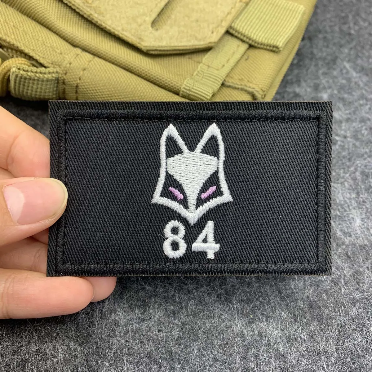 Fox Head Number Embroidered Morale Patch Set, Hook & Loop Badge, Fox Pattern Decorative Patch for Backpack Vest Cap Outdoor Gear