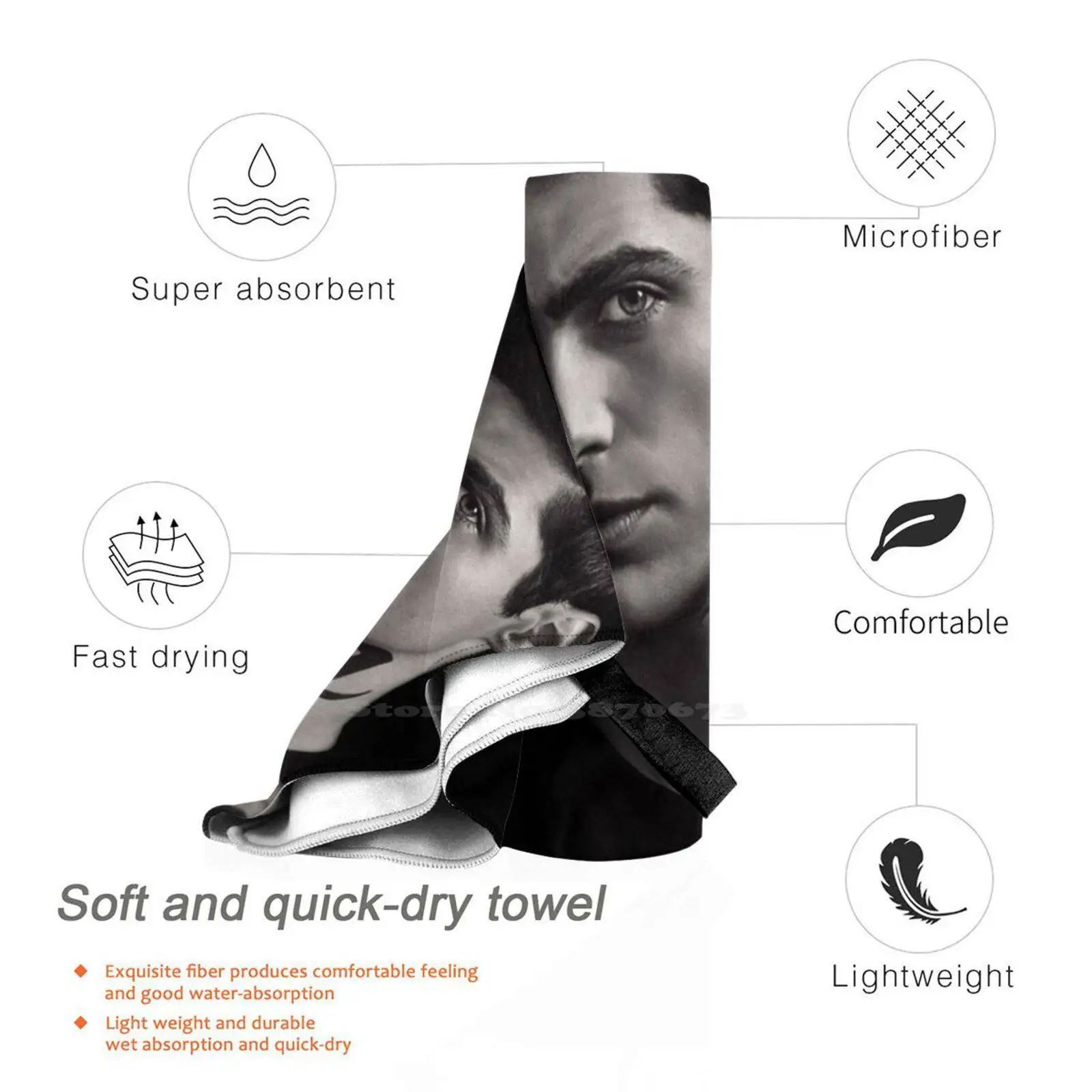Alec Lightwood S2 Soft Bath Towel Washcloth Outdoor Shadowhunters Season 2 Shadowhunters Season 1 Shadowhunters S2 view 3