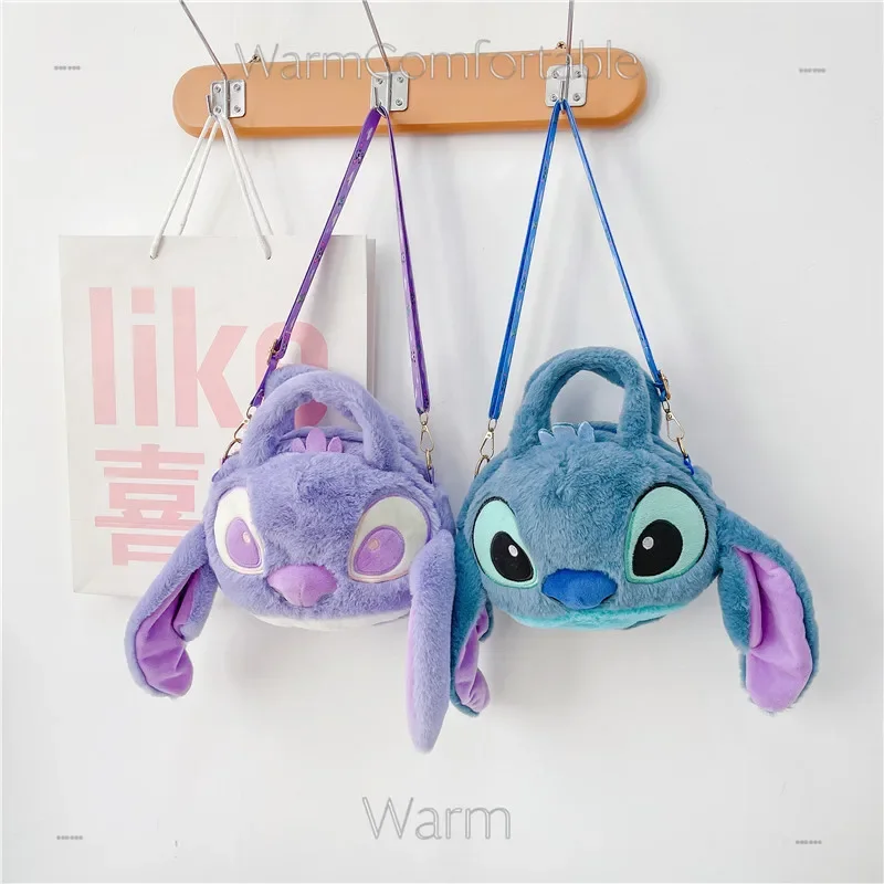 New Stitch Plush Crossbody Bag Cartoon Cute Stitch Plush Soft Doll Handbag Women Fashion Outdoor Shoulder Bag Birthday Gifts