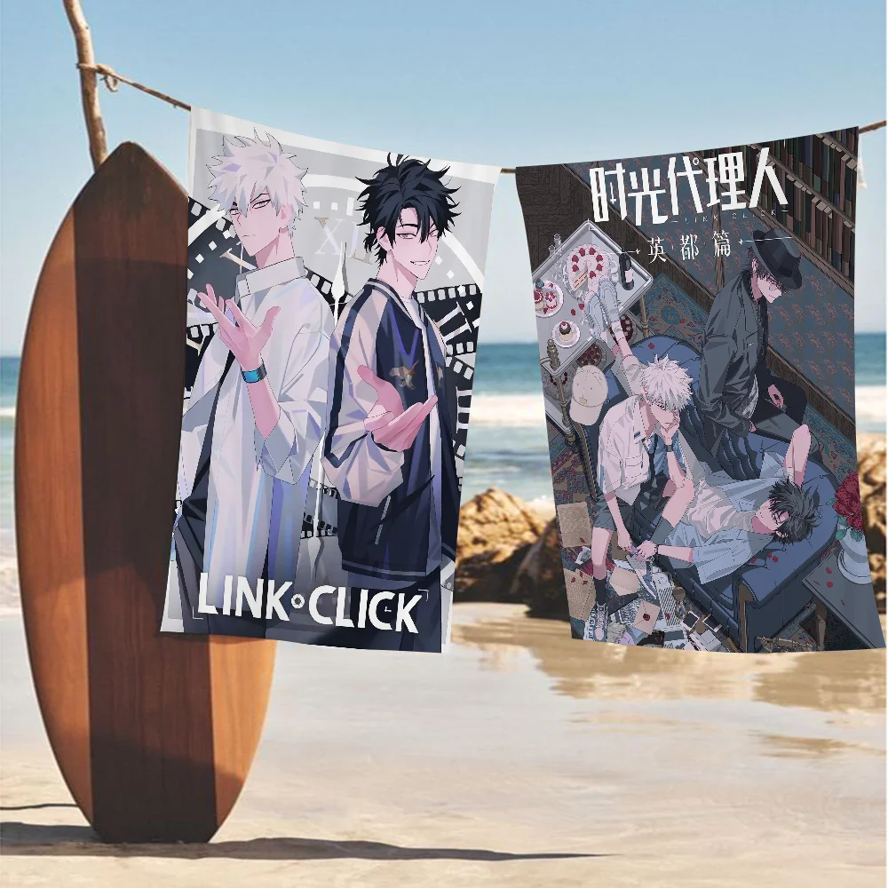

Link-Click-k Anime Beach Towels Shower Towel Sauna Travel Spa Microfiber Quick Dry Gym Accessories Cute Room Decor