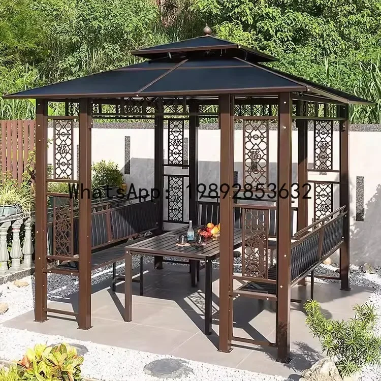 outdoor pavilion villa courtyard aluminum alloy garden sunshade outdoor new chinoiserie leisure pavilion