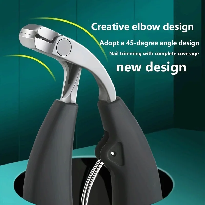 

Professional Stainless Steel Nail Clippers for Thick Nails Long Handle, No-Splash Design with Inclined Blade, Precision Trimming