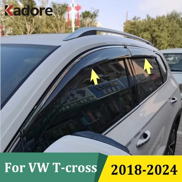 

For Volkswagen VW T-cross Tcross 2018-2024 Window Deflector Sun Rain Visor Awnings Shelter Window Deflectors Guards Accessories