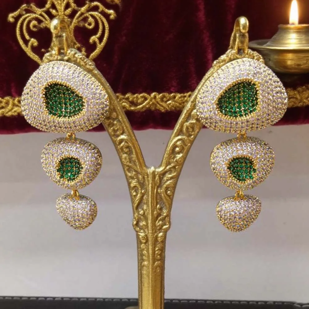 

Missvikki Dubai Wedding Indian Bohemia Trendy Big Pendant Earrings for Women Full Micro CZ Cubic Zircon Famous Luxury Charm