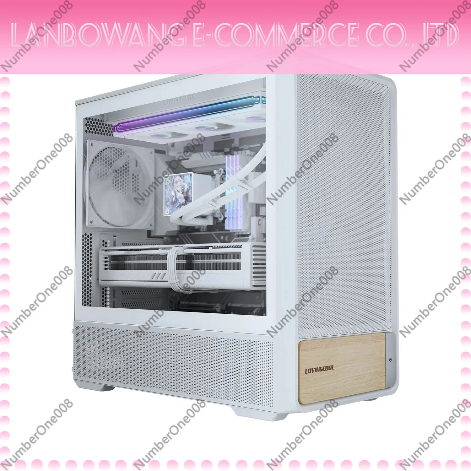 Walnut Wood Front Panel ATX Computer Case Back-Connect Motherboard Support 360mm Radiator Tool-Free Side Panel