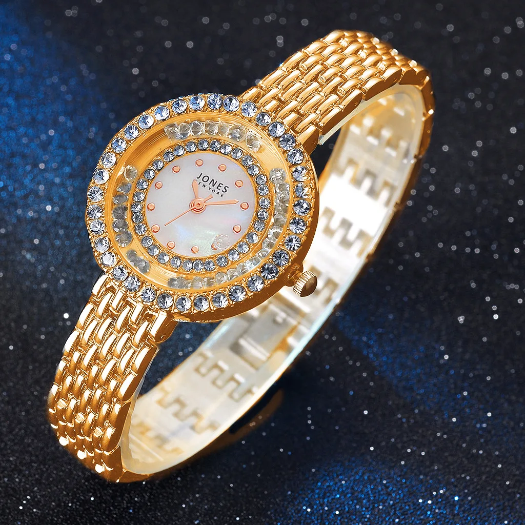 Reloj de moda con diamantes para mujer, pulsera informal de lujo, relojes de cristal, femenino