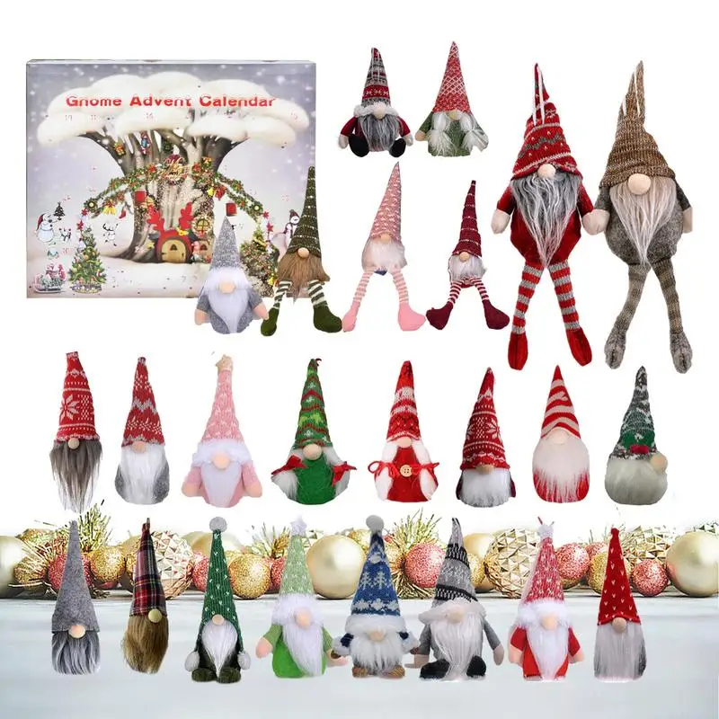 Christmas Calendar Christmas Gnome Advent Calendar Decoration Props Gnome Dolls Countdown Calenda Home Gift Festival Decoration