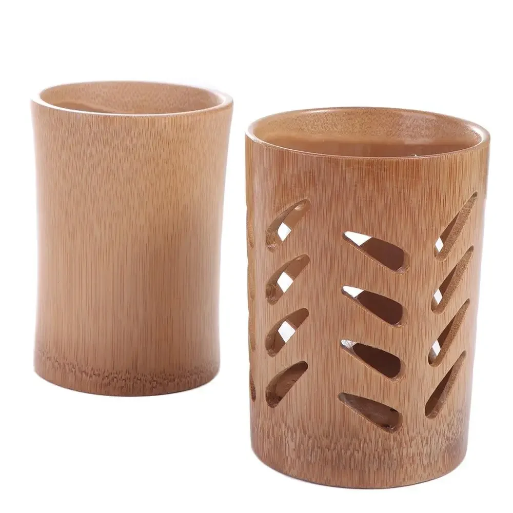 Drying Air Circulation Makeup Toothpaste Bamboo With Drainage Storage Cup For Home Bathroom Toothbrush Holder Toothbrush Cup