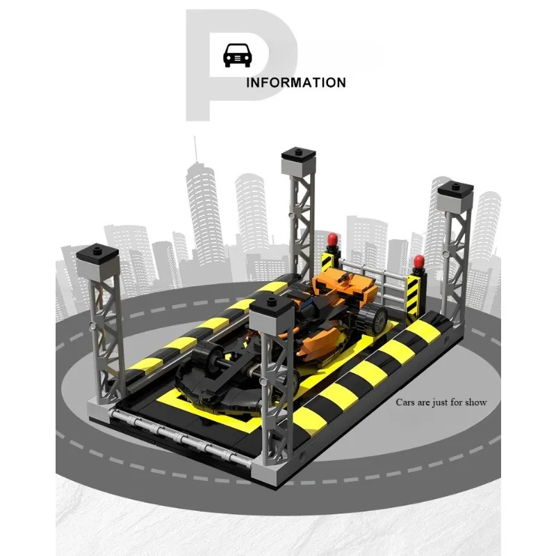 Nuovo traffico cittadino del ragazzo Combinazione multilivello Parcheggio Edificio Modello MOC Recinzione Scena di skateboard Set di giocattoli Regalo di festa