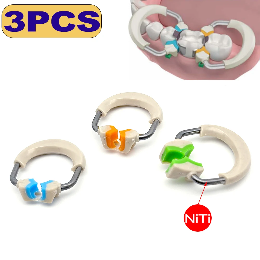 3Pcs Dental Sectional Matrix System Nitinol Matrices Clip Ring & Niti Bands | Premium Dentistry Tools for Restoration