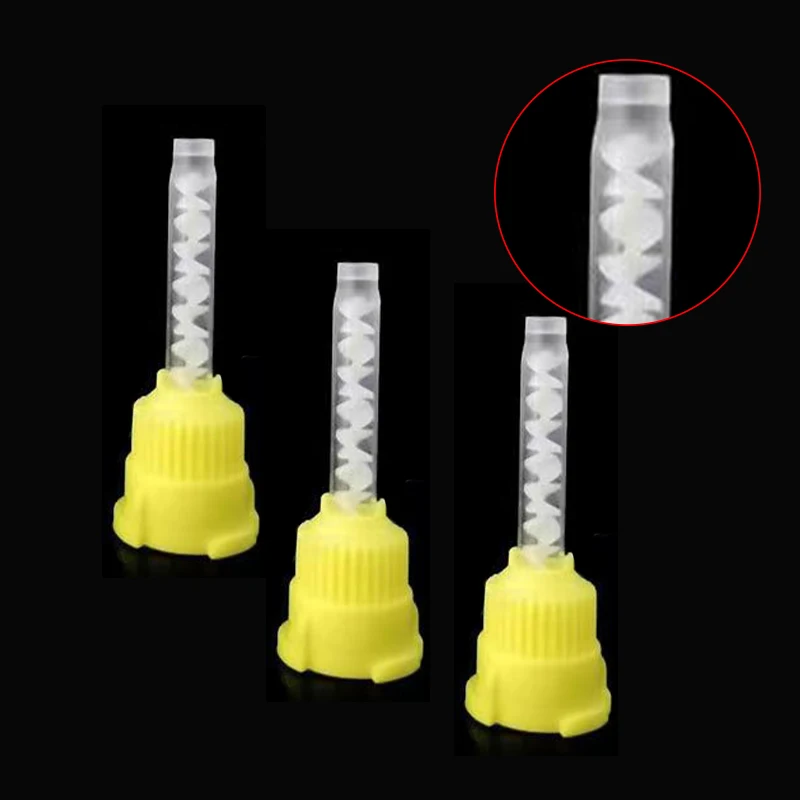 50/100PCS Dental Mischen Tipps Silikon Gummi Mischen Spitze Dental Abdruck Materialien Mischen Rohr Prothese Labor Farbe Rohre – Detail 2