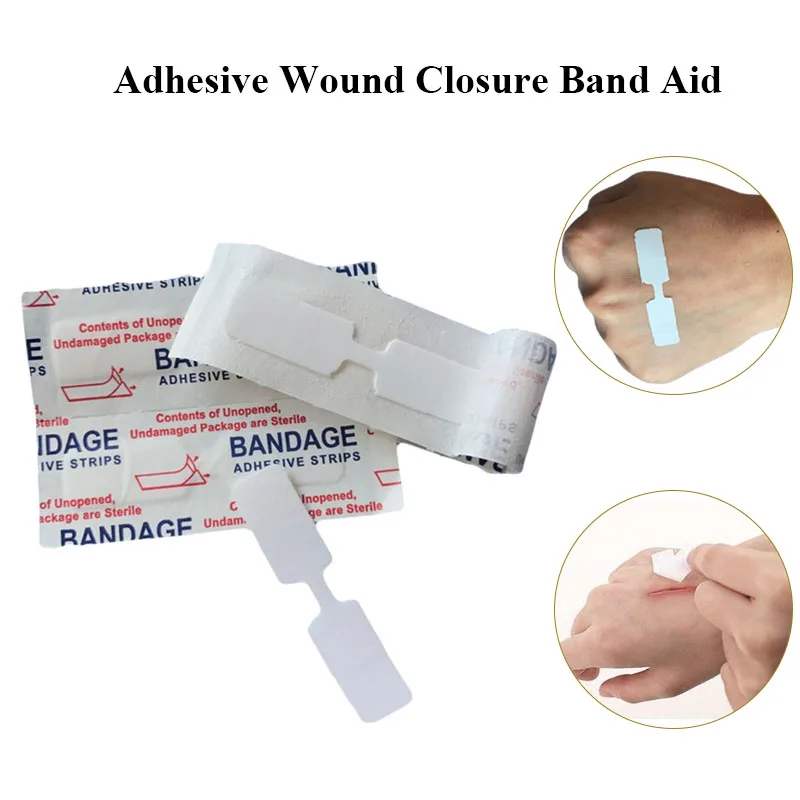 100Pcs Needle-Free Waterproof Band Aid Butterfly Adhesive Wound Closure Band Aid Skin Closure Strip 45x10mm/70x12mm