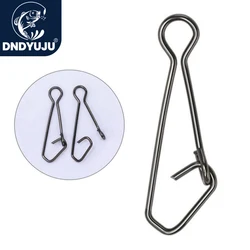 DNDYUJU 100pcs Rolling Swivels Rings Snap Interlock Pin Fishing Connector For Fishhook Line Lure Fishing Accessories