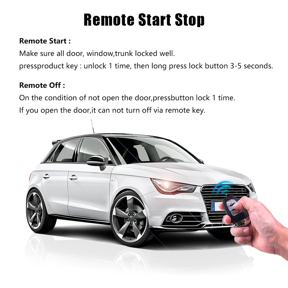 Pour Audi A5 mise à niveau Push to Start démarrage à distance kit sans clé téléphone portable télécommande véhicule