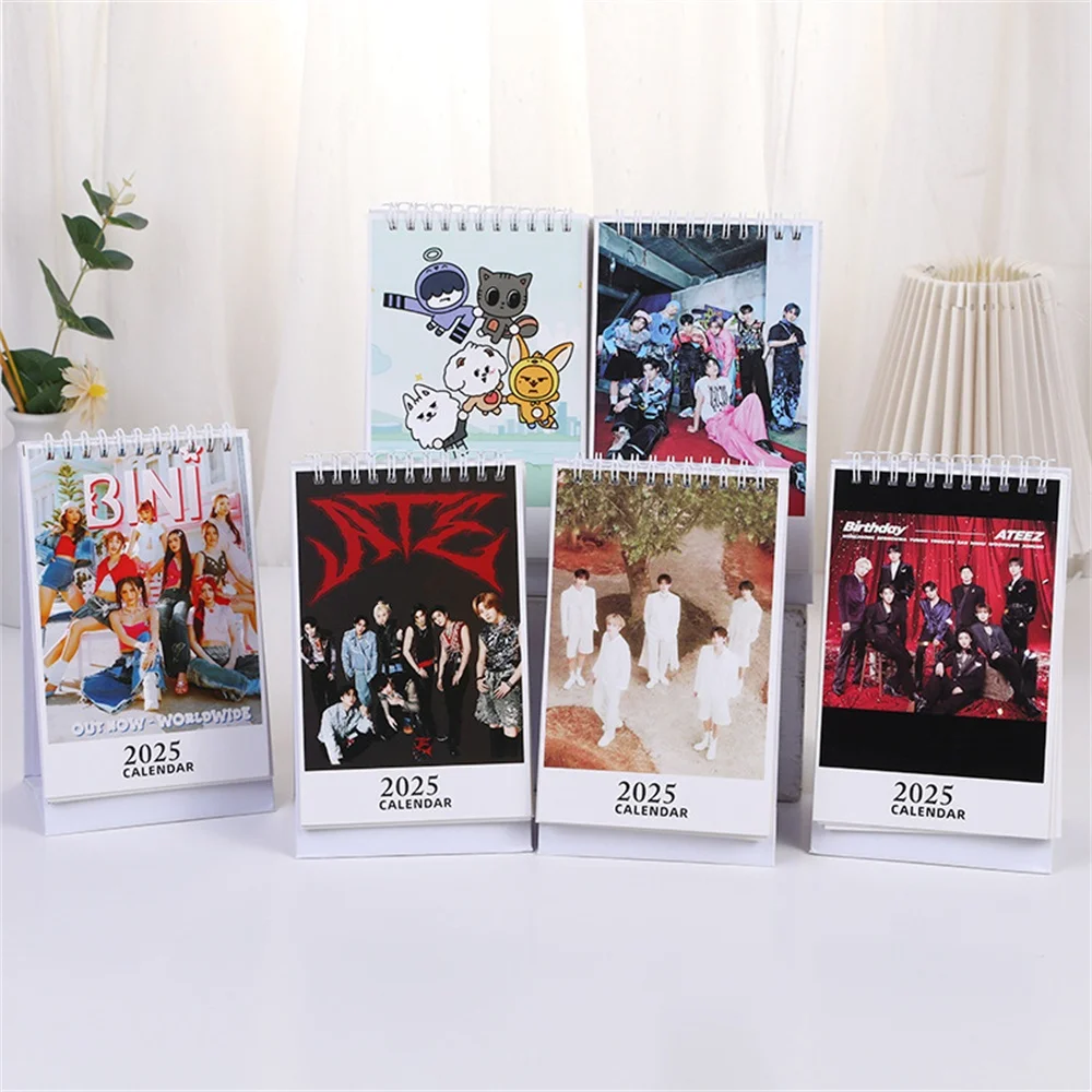 KPOP Groups 2025 Calendar (G)I-DLE ATEEZ BABYMONSTER HD Printing Desket Decoration Ornaments SOOBIN YEONJUN Hyunjin Fans Gift