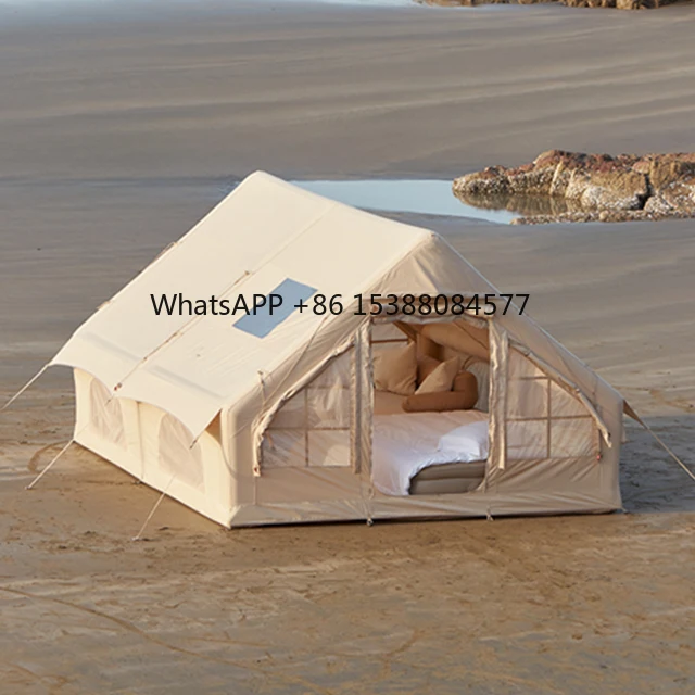 

Oxford Waterproof House Air Tent Easy Setup Glamping Tent 4-6 People Camping Inflatable Winter Outdoor Tent
