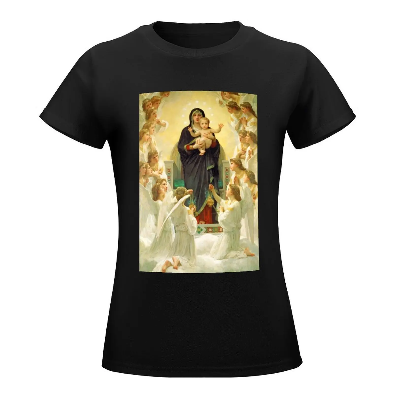 Adolphe William Bouguereau Madonna and Angels T-Shirt hippie clothes kawaii clothes tight shirts for Women