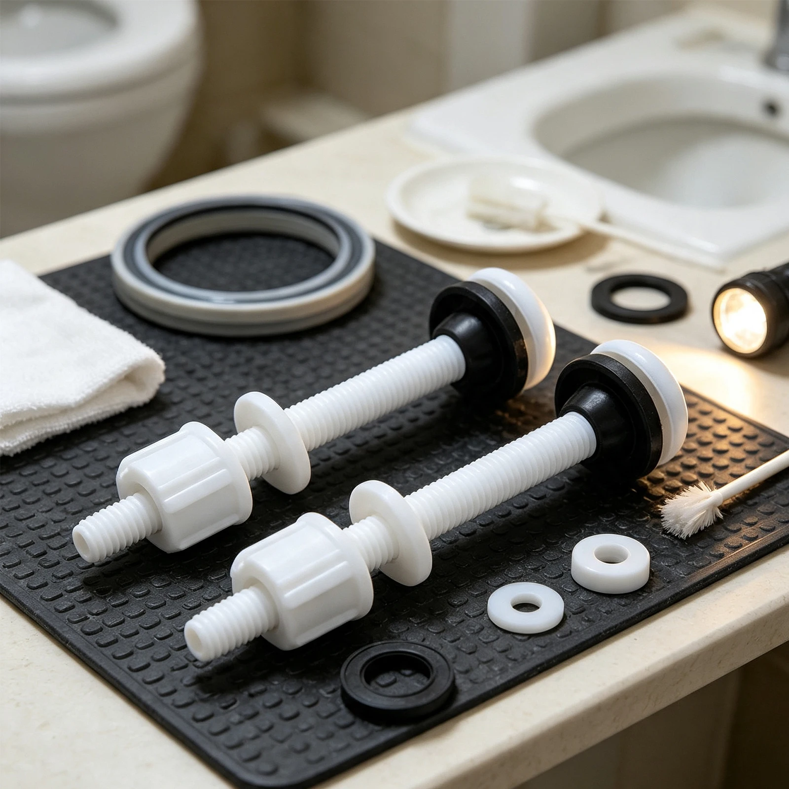 Toilet Place Repair Water Tank Screws Rubber Pad Set Toilet Accessories Bathroom Toilet 8 X 2.4cm White Toilet