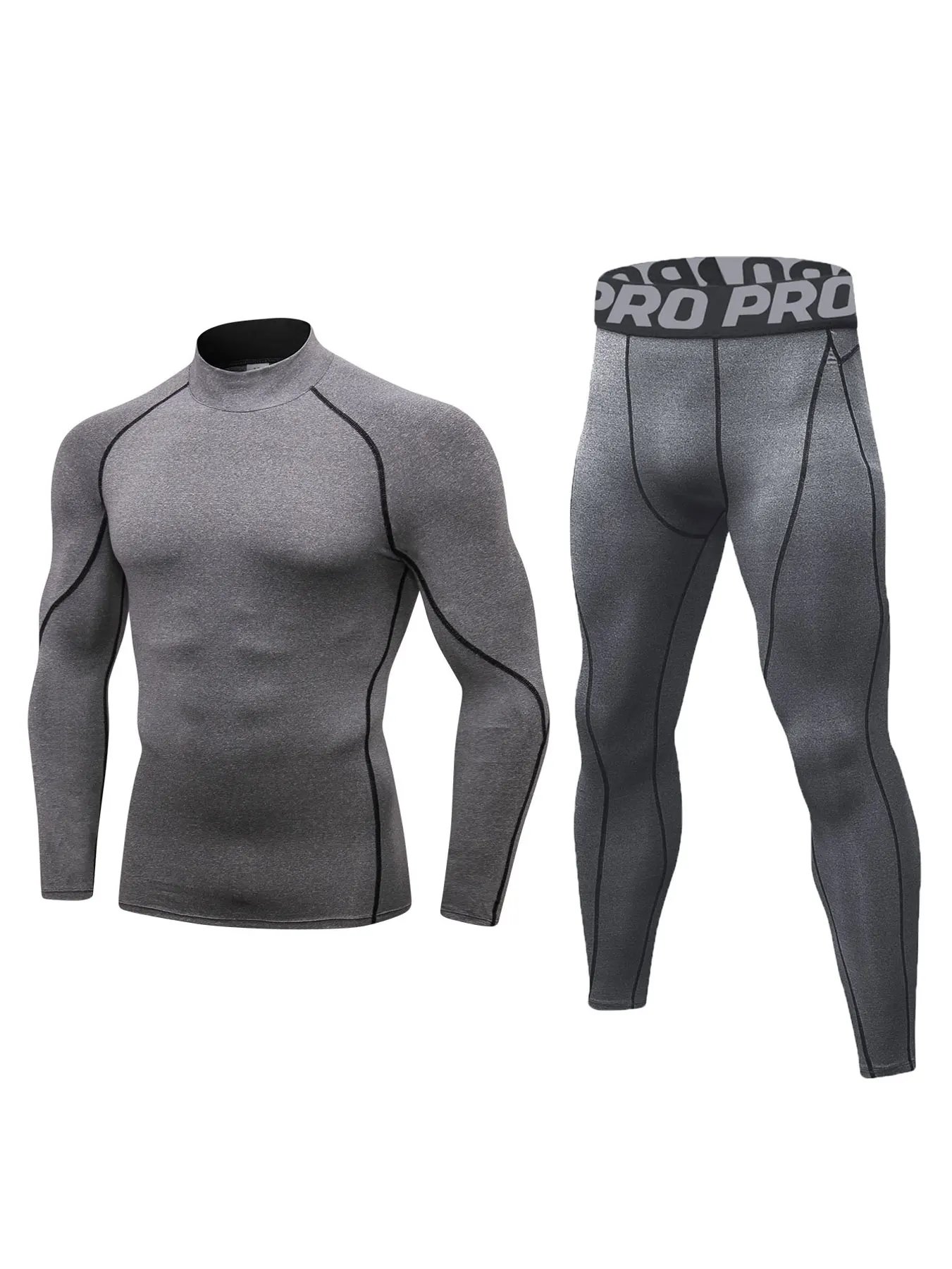 

Men's Quick Dry Compression Running Set Long Sleeve Gym Sport Sweatsuit for Jogging Training Fitness Tracksuit