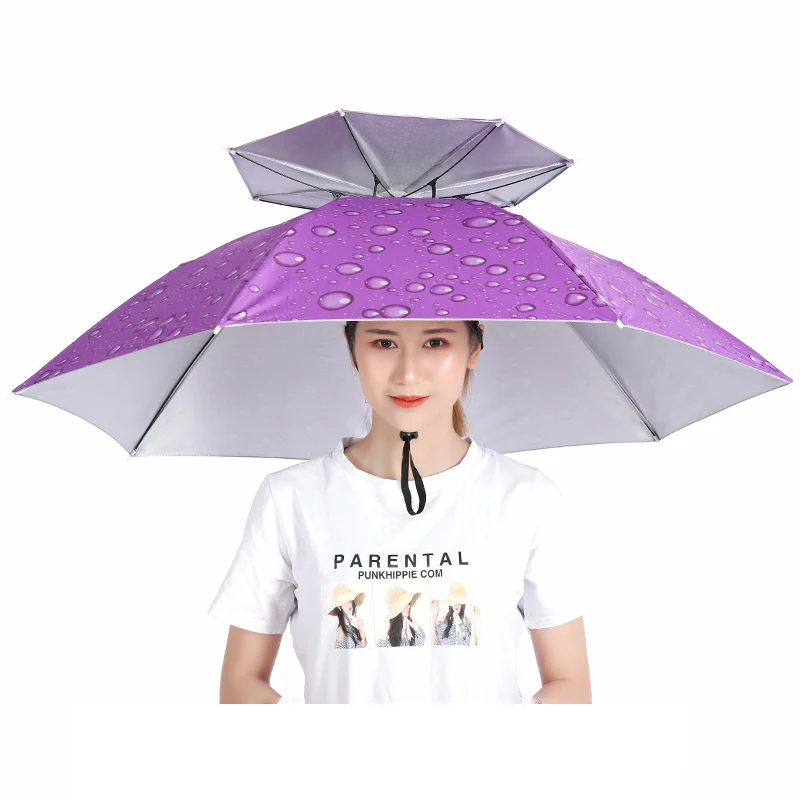 2027 Hot-selling Multi-size Fishing and Travel Head-hat Style Sunshade Drawstring Umbrella