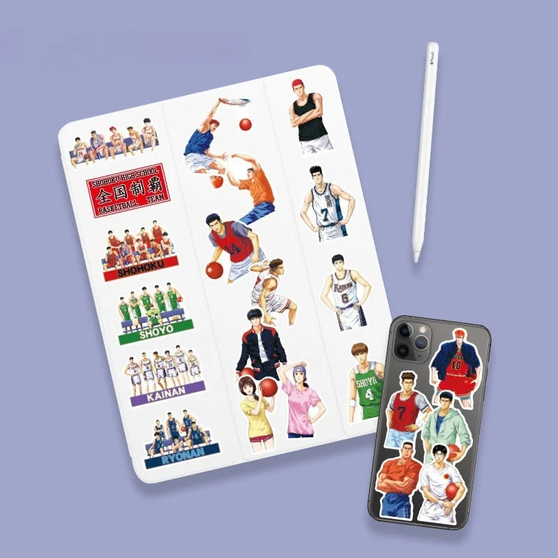 جديد سلام دنك ساكوراجي Hanamichi Mitsui Hisashi أنيمي الأجهزة الطرفية الكرتون جراب هاتف الأمتعة لاصقة تزيين هدية بالجملة