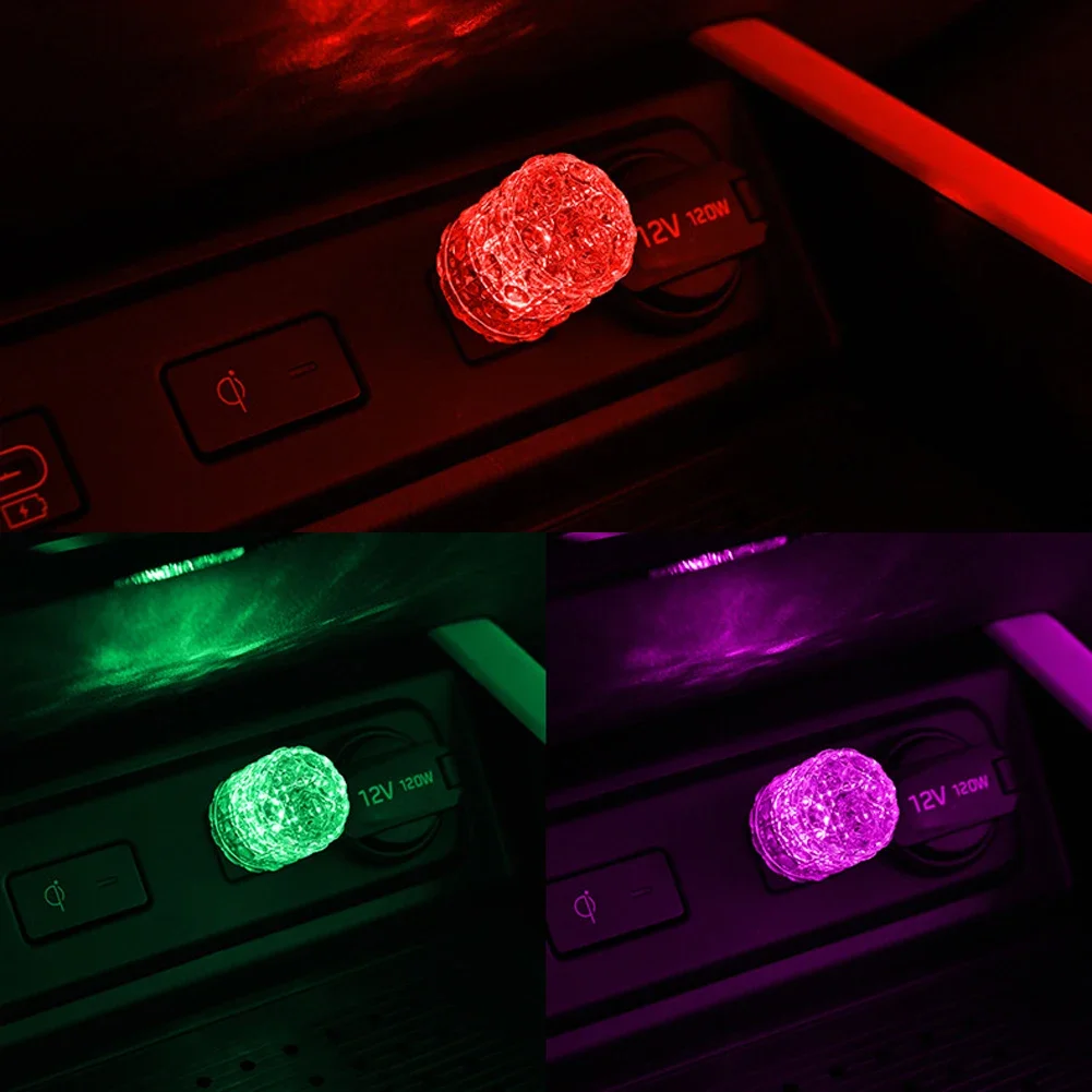 Portable LED Car Atmosphere Lamp Multicolor Gradient Brightness Adjustable Portable Night Light Plug and Play Touch Control
