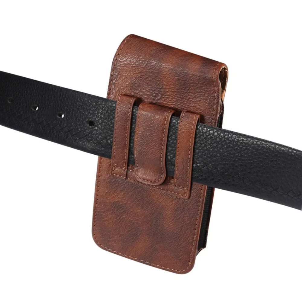 PU leather Oxford cloth splice flip phone bag wear belt Fanny pack vertical magnetic buckle multi-functional Fanny pack 4
