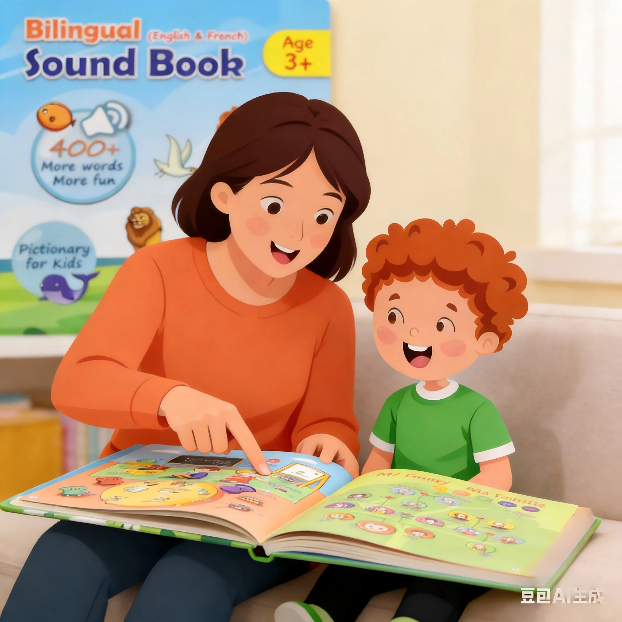프랑스어 영어 이중 언어 사운드 북 학습기 터치 전자책 프랑스어 영어 어린이 전자책 말하는 교육용 장난감