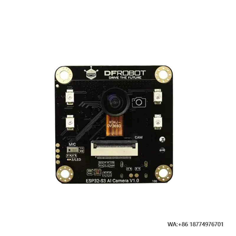 

Chipboard DFROBOT Esp32-S3 AI Camera Module with Image Recognition Night Vision ChatGPT Voice Interaction Chipboard Product