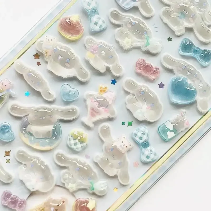 Kawaii سانريو كورومي بلدي ميلودي ملصقات الإبداعية الكرتون Hangydon ثلاثية الأبعاد كريستال جراب هاتف Diy بها بنفسك المواد ملصق فتاة هدية عيد ميلاد