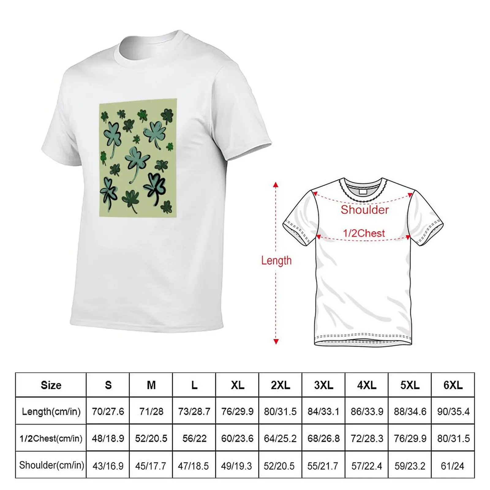 Shamrock design T-Shirt Casual Trendy Streetwear Tee Shirt