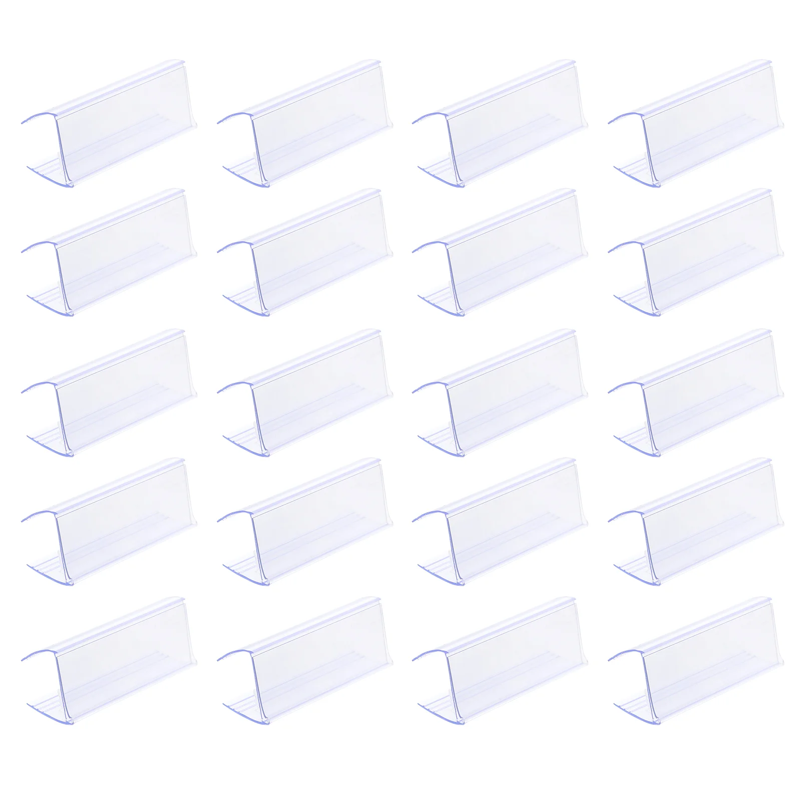 

20 Pcs Price Tag Display Board Retail Label Transparent Holder Supermarket Stand Plastic Clear Show Rack