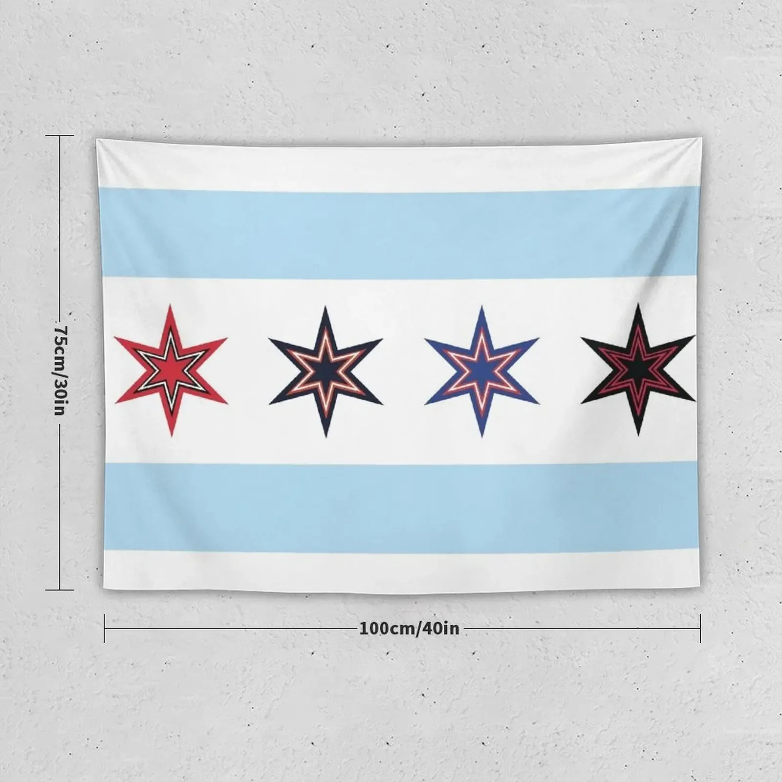 Chicago Sports Flag Tapestry Tapete For The Wall Wall Decor Tapestry