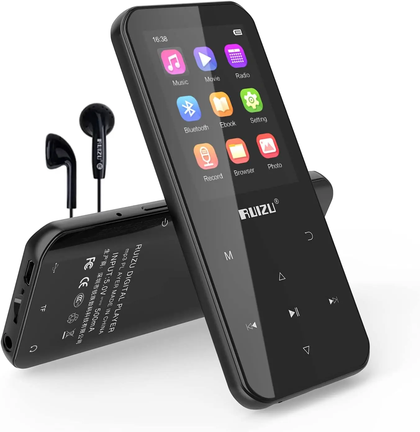 RUIZU-مشغل بلوتوث MP3 محمول ، تحكم باللمس ، فيديو موسيقى HIFI ، ممشى MP4 مع راديو FM ، سجل الكتاب الإلكتروني ، D19