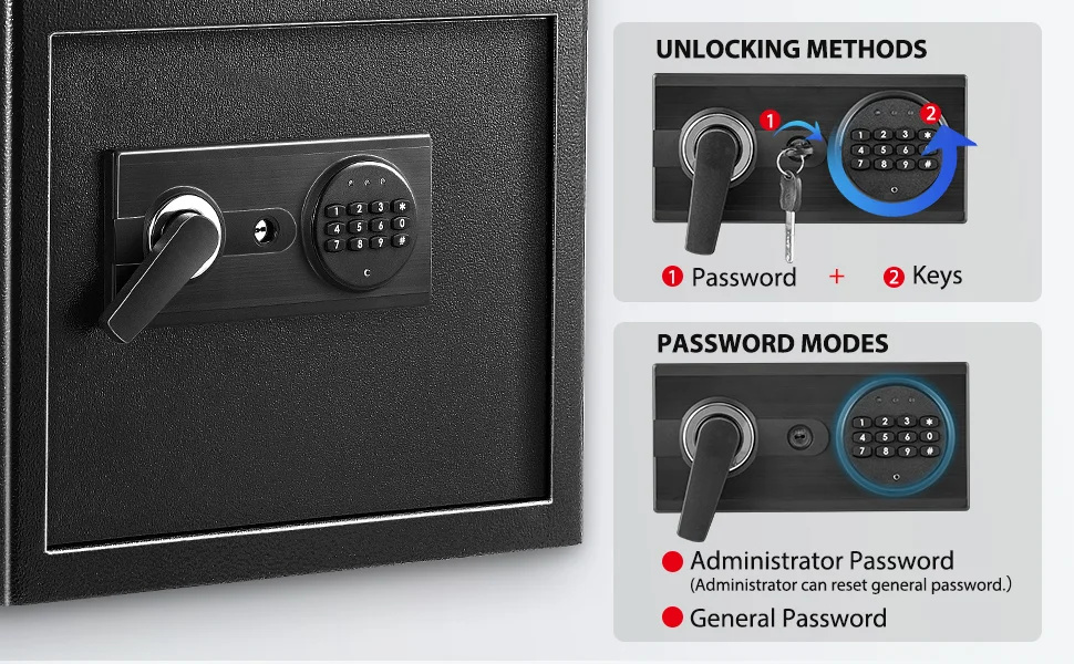 Fireproof Drop Safe with Drop Slot 2.6 Cu FT Combination Lock Digital Safe Box Business Security Depository Safe for Money Cash