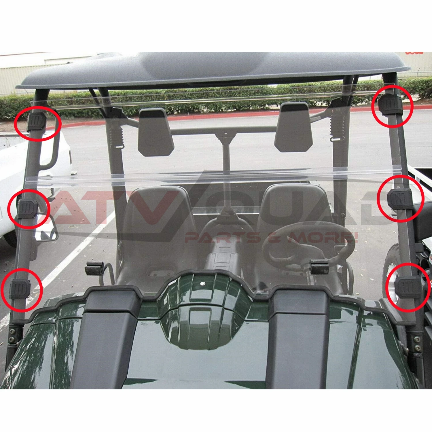 4PCS Universal Utility Vehicle UTV Windshield Mount Clamp Strap for CFmoto ZForce Polaris RZR Can-am X3 Maverick Defender Yamaha