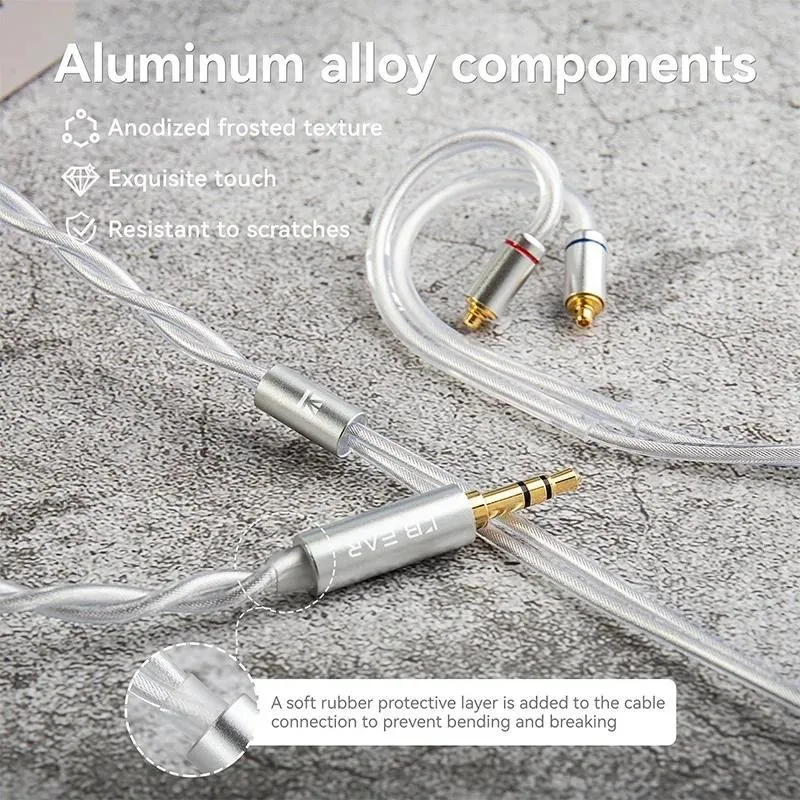 KBEAR Glint 5N OFC посеребренный кабель для обновления Компоненты из алюминиевого сплава 108 ядер Кабель OFC высокой чистоты