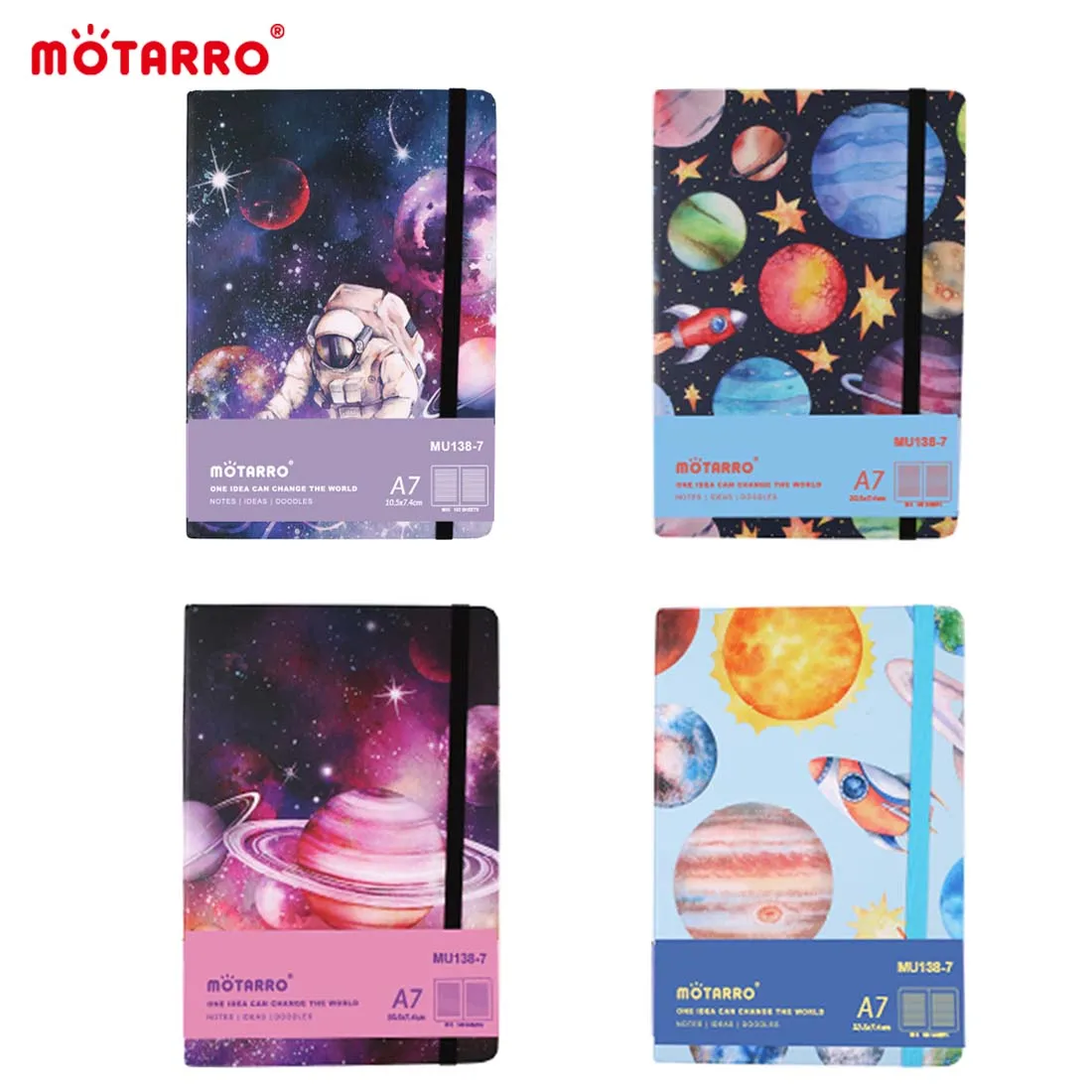 MOTARRO 1Pcs A7 Notebook Cartoon Planet Astronaut Notepad Memo Ins Hand Ledger for Student School Office Supplies Notepad