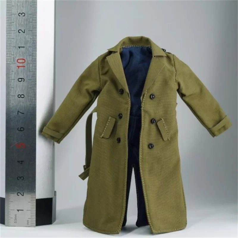 

Little 1/12 Male Soldier Double Breasted Mid Length Trench Coat Clothing Model Toy Fit 6'' Action Figure Doll In Stock