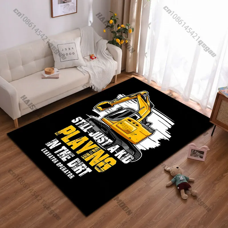 Excavator operator enjoying work carpet Yoga living room room decor children's crawling mat doormat area rug games mat
