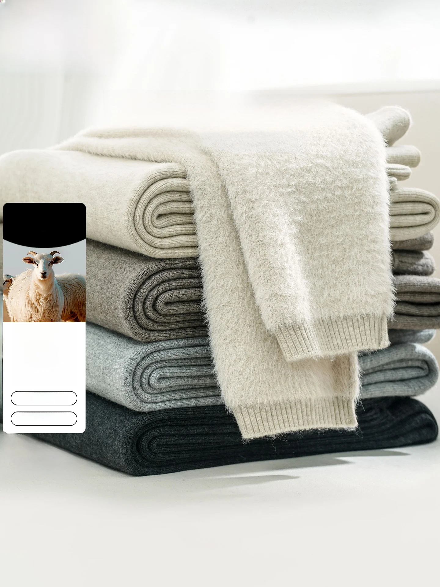 

Модные зимние шерстяные брюки унисекс с высокой талией, повседневные, приталенные, однотонные...