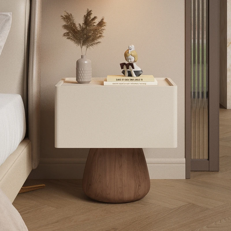 Wabi Sansan bedside table light luxury high-end creative household bedside table bedroom storage small minimalist new models
