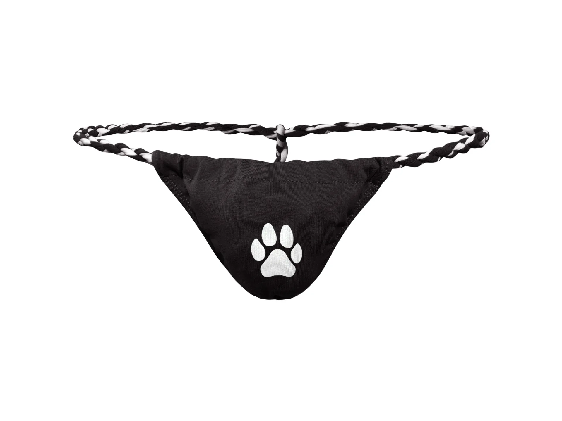 Japanese Style Underwear for Men Sexy Low Rise Thong Cotton Embroidered Paw Print Sumo Panties Gays Erotic Open Buttock Knickers