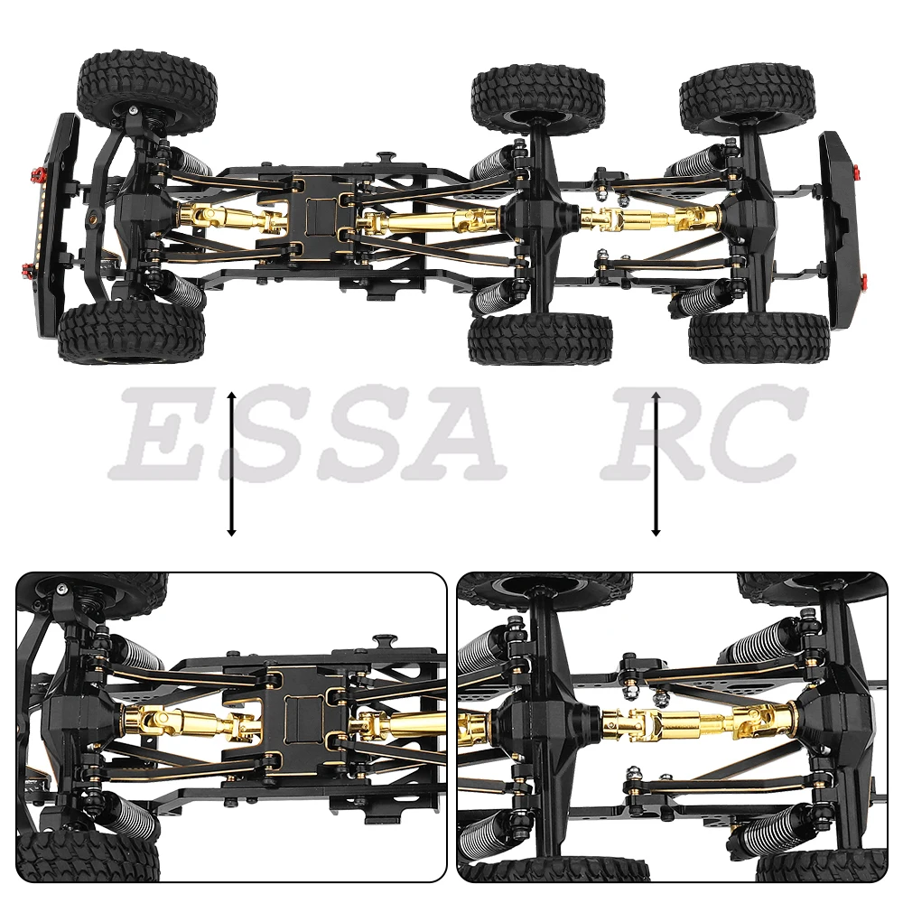 TRX4-M Mosiądz i metalowa rama podwozia samochodu RC 6x6 z przednimi środkowymi tylnymi osiami Skrzynia biegów DIY dla TRX4M 1/18 RC Crawler Części