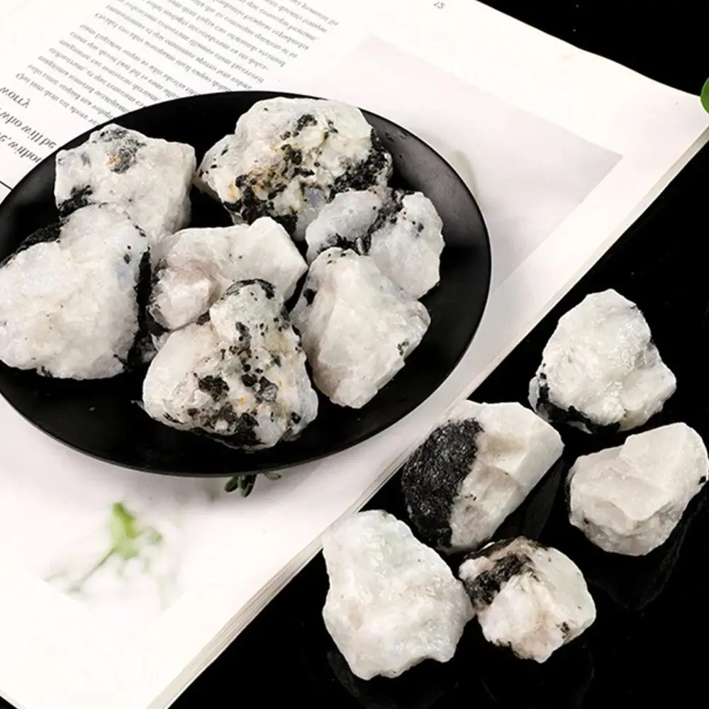 Natural White Moonstone Raw Stone Landscaping Quartz Decoration Crystal Gravel Fish Tank Flower Pot Gravel