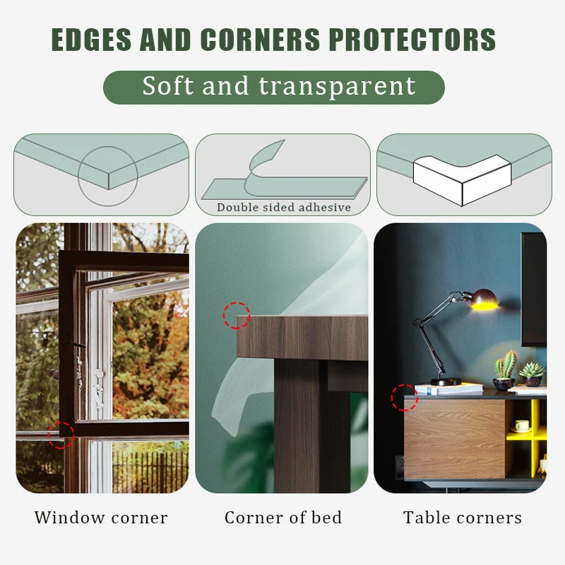 4/10 Pcs Corner Protection Guard Soft And Transparent Self-adhesive Furniture Silicone Childproof Sharp Table Corners Bumpers